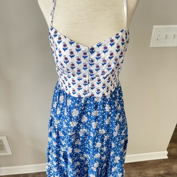 J. Crew Cotton Button-front maxi dress in mixed block prints - Floral & Stripes - Picture 6 of 9